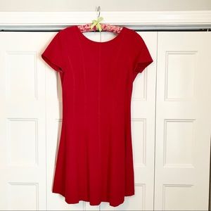 Banana Republic Red Cap Sleeve Fit and Flare Dress